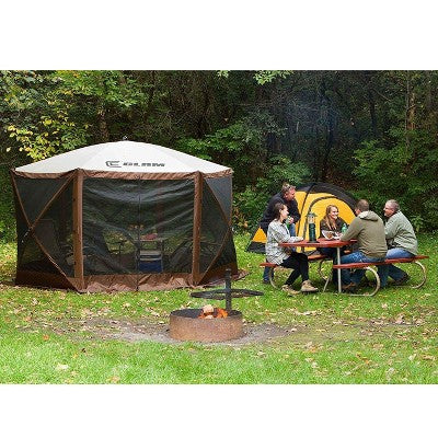  Clam Quick Set Escape Portable Outdoor Canopy (2 Pack) + Wind And Sun Panels