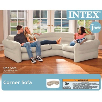  Intex Inflatable Corner Living Room Neutral Sectional Sofa | 68575EP