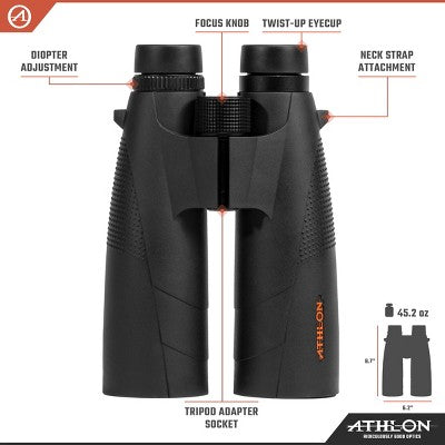  Athlon Optics Cronus G2 UHD Binoculars With Eye Relief For Adults And Kids, High-Powered Binoculars For Hunting, Birdwatching, And More