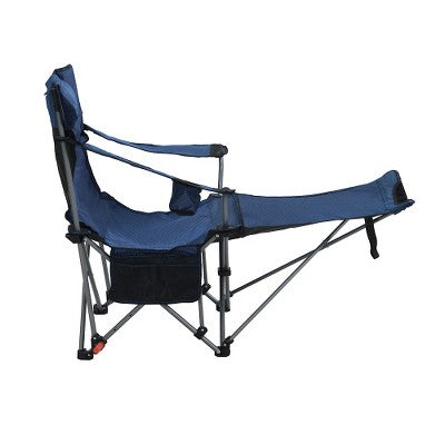 YUHAO Foldable & Portable Camping Chair With 3-Level Reclining Adjustment - Side Pockets, Cup Holder & Carry Bag - Dark Blue