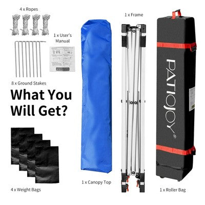 6x6 FT Pop Up Canopy Tent Camping Sun Shelter W/ Roller Bag
