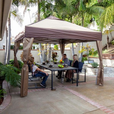  Z Shade 10 X 10 Foot Lawn And Garden Event Outdoor Portable Canopy Gazebo Pop Up Shelter Tent With Skirts For Camping And Outdoor Parties, Tan