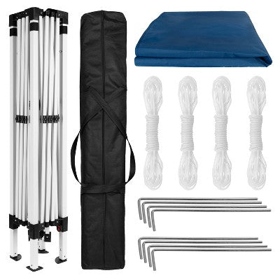  Emma And Oliver 8'x8' Weather Resistant, UV Coated Pop Up Canopy Tent With Reinforced Corners, Height Adjustable Frame And Carry Bag