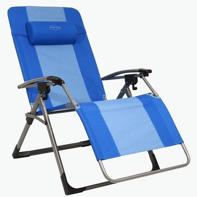  Kamp-Rite Outdoor Folding Reclining Zero Gravity Chair W/Headrest Pillow For Backyard, Camping, Tailgating, And Sports, 300 LB Capacity