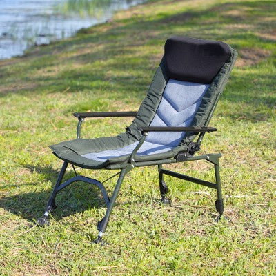  YUHAO Outdoor Adjustable Backrest Portable Folding Reclining For Camping Beach Hiking Fishing，Green+black+grey