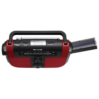  WeatherX WB/AM/FM Solar Charge Radio - Red (WR383R)