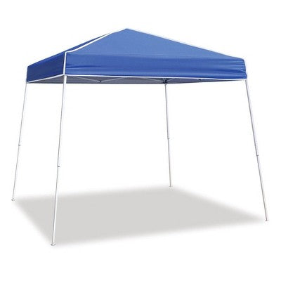  Z-Shade 10 X 10 Foot Angled Leg Outdoor Canopy Tent With A Push Button Locking System And Z-Shade 4 Pack Of Heavy Duty Leg Weight Bags, Blue