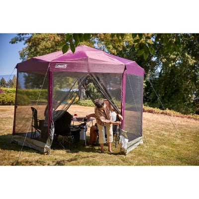  Coleman Back Home 10.5'x9' One Peak Screened Shelter - Maroon