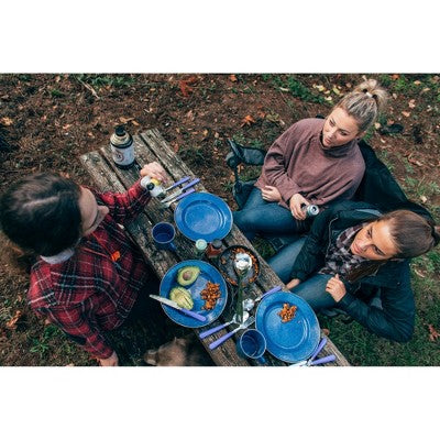  Stansport Enamel Camping Tableware Set 24 Pieces Blue