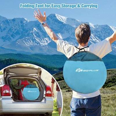  Costway Pop Up Beach Tent Anti-UV UPF 50 Plus Portable Sun Shelter For 3-4 Person