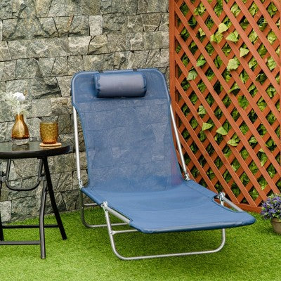  PAGED Folding Camping Chairs Pool Sun Tanning Chairs With 6-Position Reclining Back For Camping, Garden, Pool, Patio