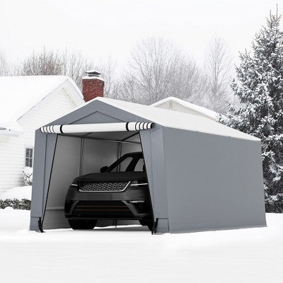  Costway 10' X 16'\10.2' X 20.4' Heavy-Duty Carport Car Canopy Shelter Outdoor Portable Garage Door