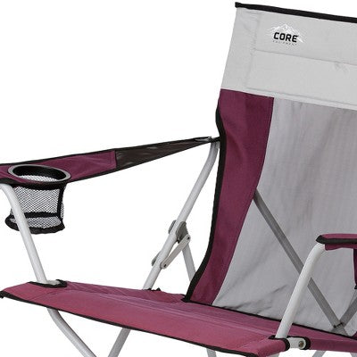 Bestway CORE Set Of 2 Portable Camping Chair W/Cooling Mesh Back & Carrying Storage Bag And 11 X 9-Foot 6-Person Cabin Tent W/Rain Fly & Ground Stakes, Wine