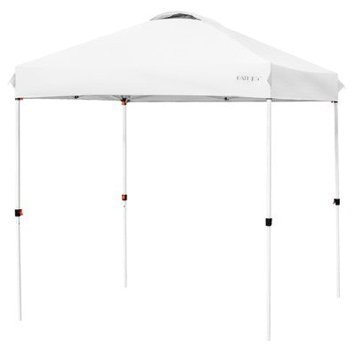  Tangkula 6.6’ X 6.6’ Pop-up Canopy Tent Outdoor Camping Sun Shelter W/ Portable Roller Bag & 4 Weight Bags Blue/ White/ Grey