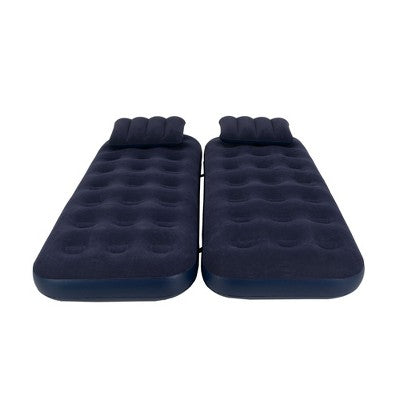  Pool Central 6.25' Navy Blue 3 In 1 Inflatable Flocked Air Mattress With Pillows
