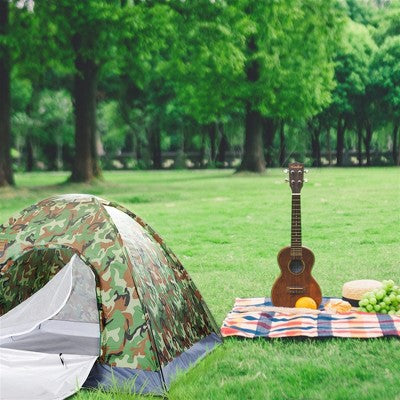  NAYSAYE Camping Tent 3-4 Person Portable Dome Tent With Glass Fiber Poles And Waterproof Design For Camping, Green