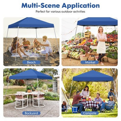  Costway 10x10ft Patio Outdoor Instant Pop-up Canopy Slanted Leg UPF50+ Sun Shelter