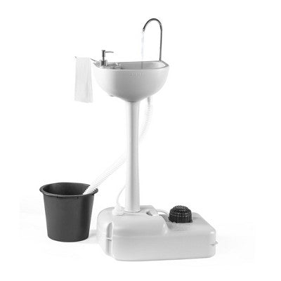  Alpcour 17L Portable Camping Sink – Foot Pump Operated Hygiene Station With Towel Rack And Soap Dispenser