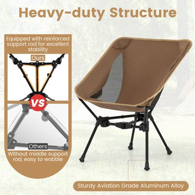  Tangkula Ultra-Lightweight Camping Chair Portable Lawn Chair W/Triangular Aluminum Frame