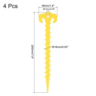  Unique Bargains Tent Stakes Spiral Plastic Ground Pegs For Outdoor Camping