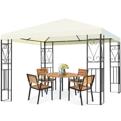  Tangkula 10'x10'Outdoor Canopy Gazebo Art Steel Frame Party Patio Large Canopy Gazebo