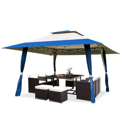  Tangkula 13' X13' Folding Gazebo Canopy Patio Outdoor Tent Party Shade Shelter