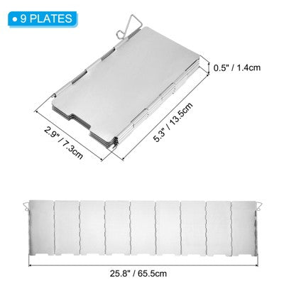  Unique Bargains Folding Mini 9 Plates Heat Shield Windscreen Camping Stove With Drawstring Bag