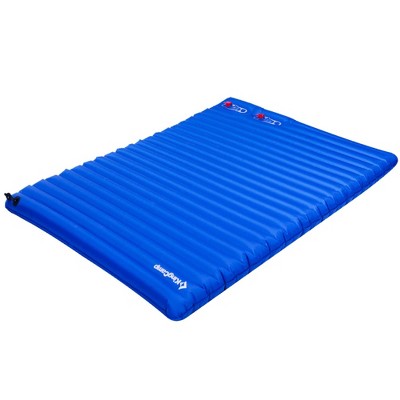  KingCamp Extra Thick 3.93" Double Sleeping Pad Camping Mattress, 2-Person Lightweight Inflatable Air Mat For Backpacking/Hiking, 76" X 54," Blue