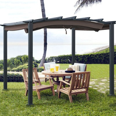  Tangkula Outdoor Retractable Pergola 10 X 10ft Patio Pergola Gazebo Sun Shade Shelter Canopy W/Heavy Duty Steel Frame For Beach