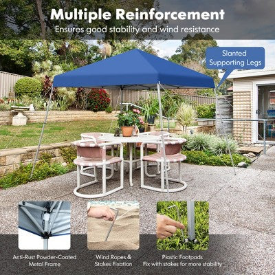  Costway 10x10ft Patio Outdoor Instant Pop-up Canopy Slanted Leg UPF50+ Sun Shelter