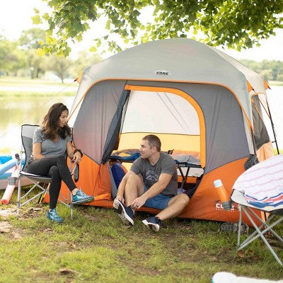  Core Equipment 4 Person Straight Wall Tent - Orange