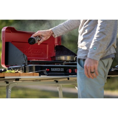  Camp Chef Mountain Series Rainier 2x Two-Burner Camp Stove With Griddle & Carry Bag