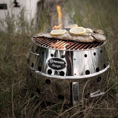  Petromax Camp Grill And Fire Bowl, Atago Portable Outdoor Camping Stove For Charcoal Or Wood Fuel, Stainless Steel