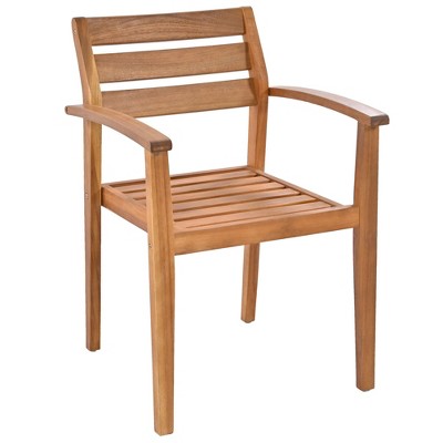 GO Outdoor Wood Dining Set For 7-8 Person, Outdoor Dining Furniture With Removable Cushions, Ergonomic Chairs And Bench, Thicker Table, Nature
