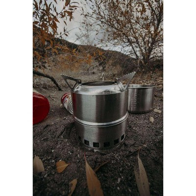  GasOne Wood Burning Camping Stove - Stainless Steel Portable Stove With Grill Grid For Picnic, BBQ, Camp, Hiking