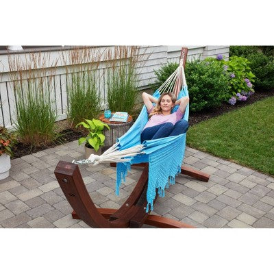  Bahia Crochet Double Hammock - Blue - Sol Living