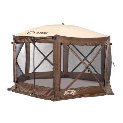  CLAM Quick-Set Pavilion 12.5' X 12.5' Portable Pop-Up Outdoor Camping Gazebo Screen Tent Canopy Shelter & Carry Bag With Floor Tarp Cover Attachment
