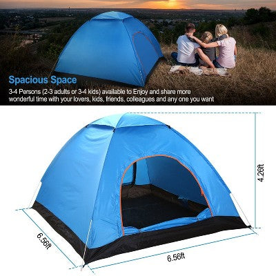  Cesicia 4 Persons Camping Waterproof Tent, Pop Up Tent, Instant Setup Tent, With 2 Mosquito Net Doors, Carrying Bag, Folding
