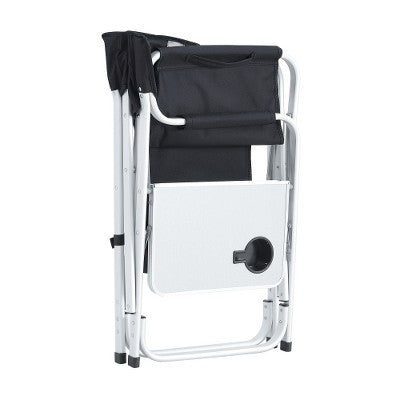  YUHAO 1PCS Outdoor Storage Pockets Lightweight Oversized Directors Chair，Padded Folding Outdoor Chair For Camping Picnics Fishing，Black+Grey