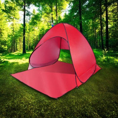  FURNIinspire Camping Tents Pop Up Beach Tent Sun Shade Shelter For Outdoor Beach Camping, Waterproof Tent Canopy, Red, 64.96"*59.06"*43.3"