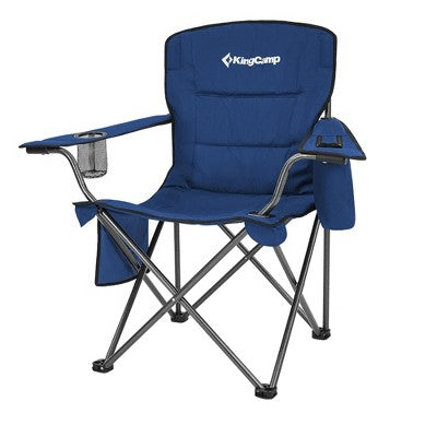  KingCamp Padded Folding Lounge Chairs With Built-In Cupholder, Insulated Cooler Sleeve, And Side Storage Pocket For Indoor & Outdoors