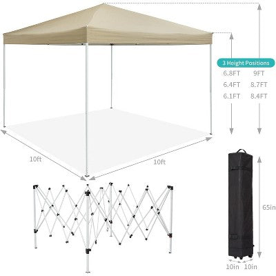  Acekool Pop Up Canopy Tent, Easy Up Outdoor Shelter With Mosquito Netting, Sun Shade, 3 Adjustable Heights, Wheeled Bag For Patio, Camping, Picnic