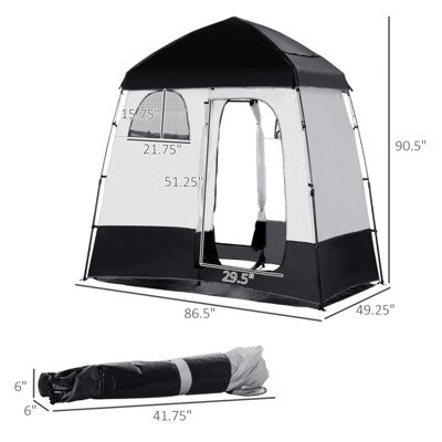  DSVIMOY Shower Tent, Pop Up Privacy Shelter For Camping, Dressing Changing Room, Portable Instant Outdoor Shower Tent, Black, 86.6"*49.2"*90.5"
