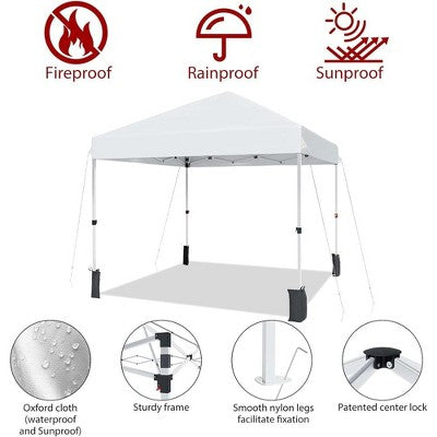  Outdoor Tent, Portable Coating Tent 10 X 10 Ft, Picnic Tent, Folding Canopy Tent With Hand Bag, Waterproof Windproof UV Protection Tent, White