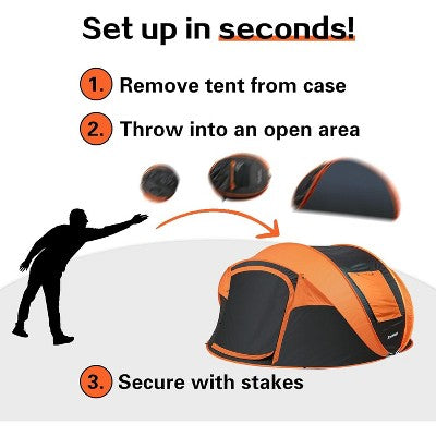  MaseiKar Camping Instant Pop Up Tent, 8 Person, Water Resistant Dome, Easy Setup For Camping Hiking And Outdoor, Portable With Carry Bag, 3 Season