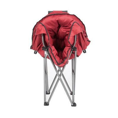  Mac Sports Heavy Duty Steel Alloy And Fabric Foldable Padded Outdoor Club Camping Chair Tufted Travel Seat With Carry Bag, Wine Red