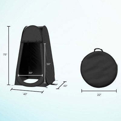  Leisure Sports Portable Pop-Up Privacy Pod - Collapsible Outdoor Shelter For Beach And Camping With Carry Bag - Black