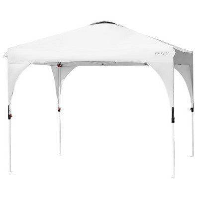  10x10 FT Outdoor Pop Up Tent Canopy Height Adjustable Sun Shelter W/ Roller Bag