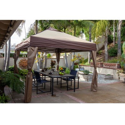  Z Shade 10 X 10 Foot Lawn And Garden Event Outdoor Portable Canopy Gazebo Pop Up Shelter Tent With Skirts For Camping And Outdoor Parties, Tan