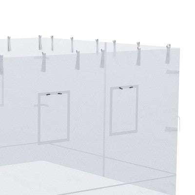  Outsunny Canopy Screen Walls, Replacement Netting With 6 Service Windows And 1 Door, For 10' X 10' Canopy Tent, White